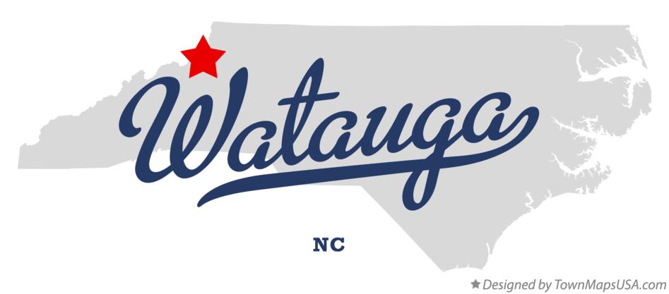 Map of Watauga North Carolina NC