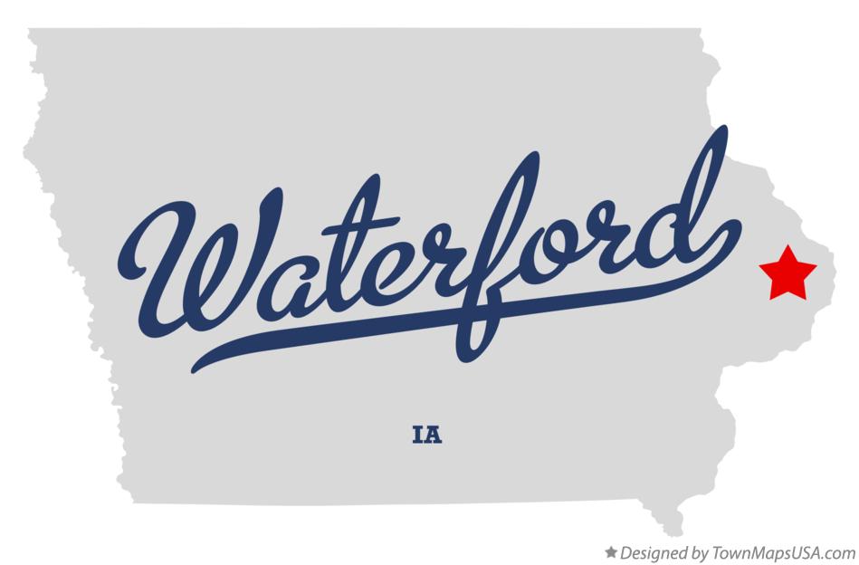 Map of Waterford Iowa IA