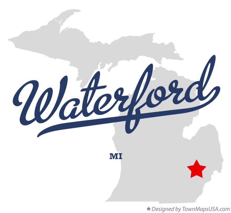Map of Waterford Michigan MI