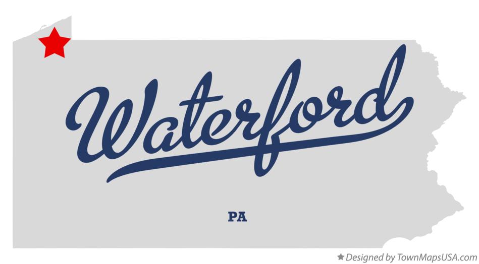Map of Waterford Pennsylvania PA