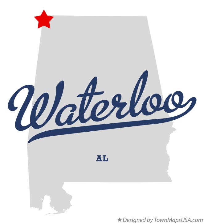 Map of Waterloo Alabama AL