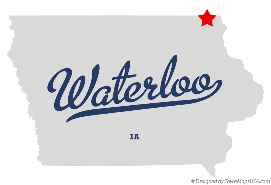 Map of Waterloo Iowa IA