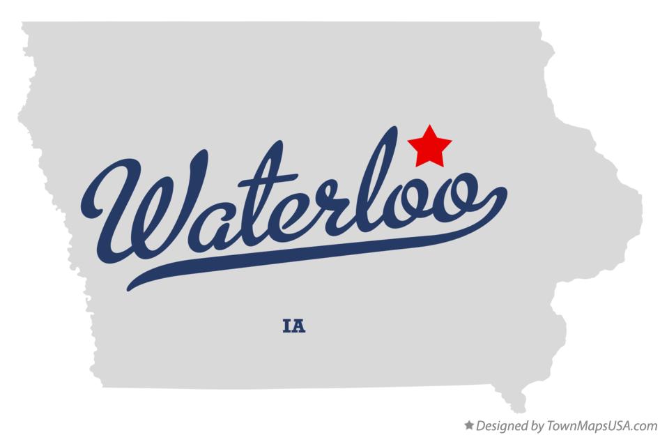 Map of Waterloo Iowa IA
