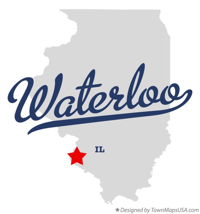 Map of Waterloo Illinois IL