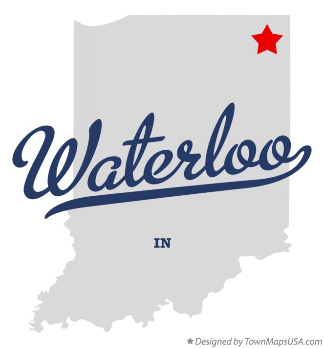 Map of Waterloo Indiana IN