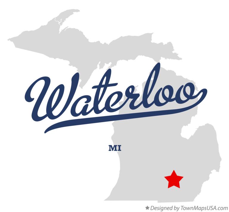 Map of Waterloo Michigan MI