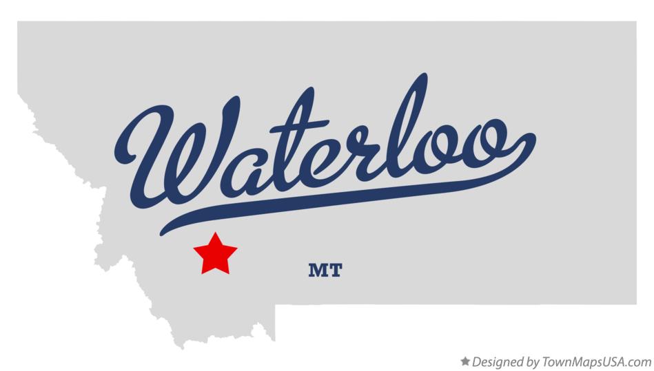 Map of Waterloo Montana MT