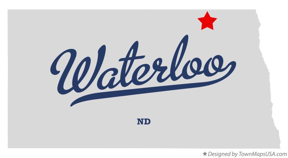 Map of Waterloo North Dakota ND