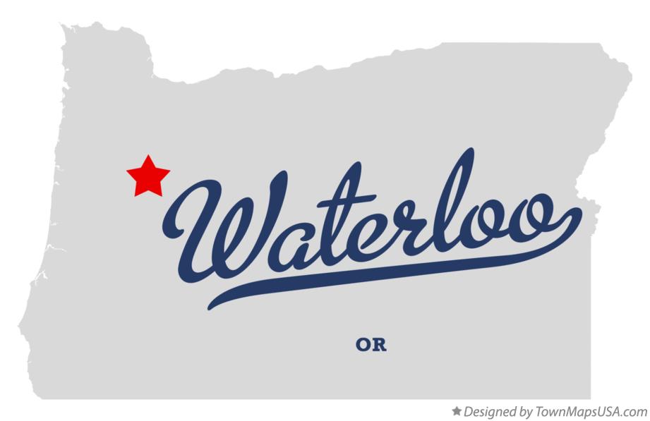 Map of Waterloo Oregon OR