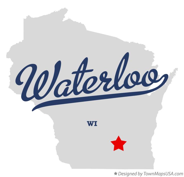 Map of Waterloo Wisconsin WI