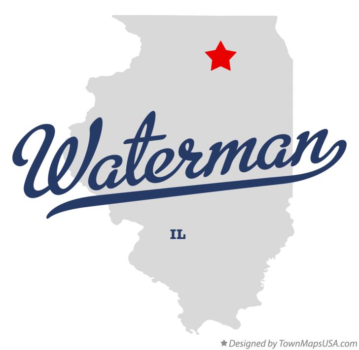 Map of Waterman Illinois IL