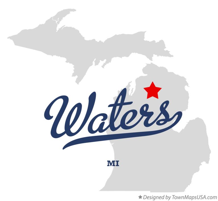 Map of Waters Michigan MI