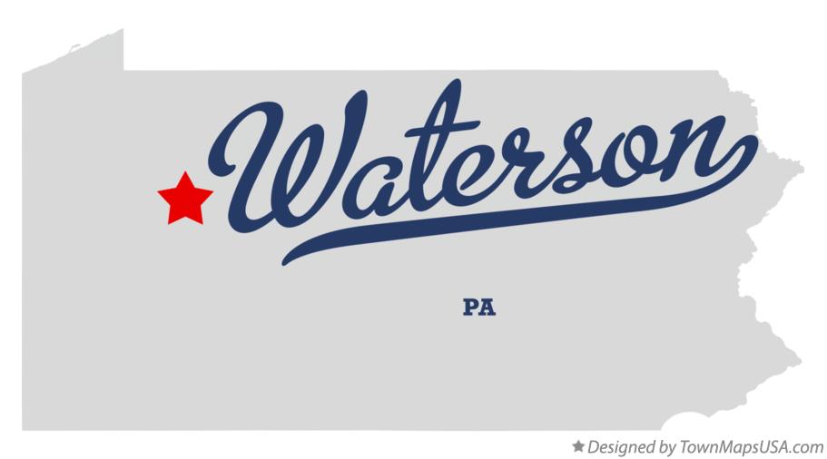Map of Waterson Pennsylvania PA