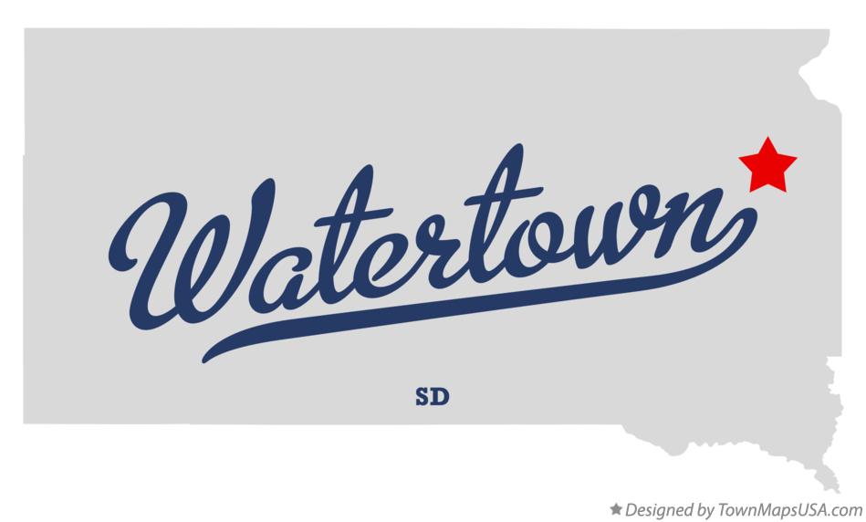 Map of Watertown South Dakota SD