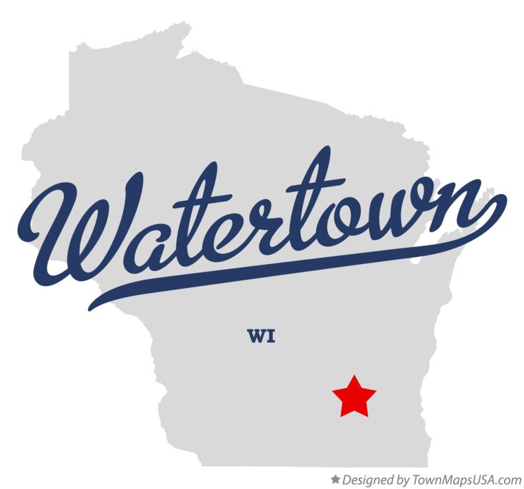 Map of Watertown Wisconsin WI