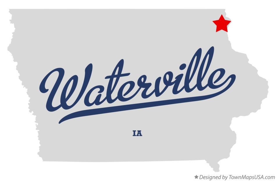 Map of Waterville Iowa IA