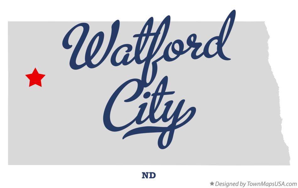 Map of Watford City North Dakota ND