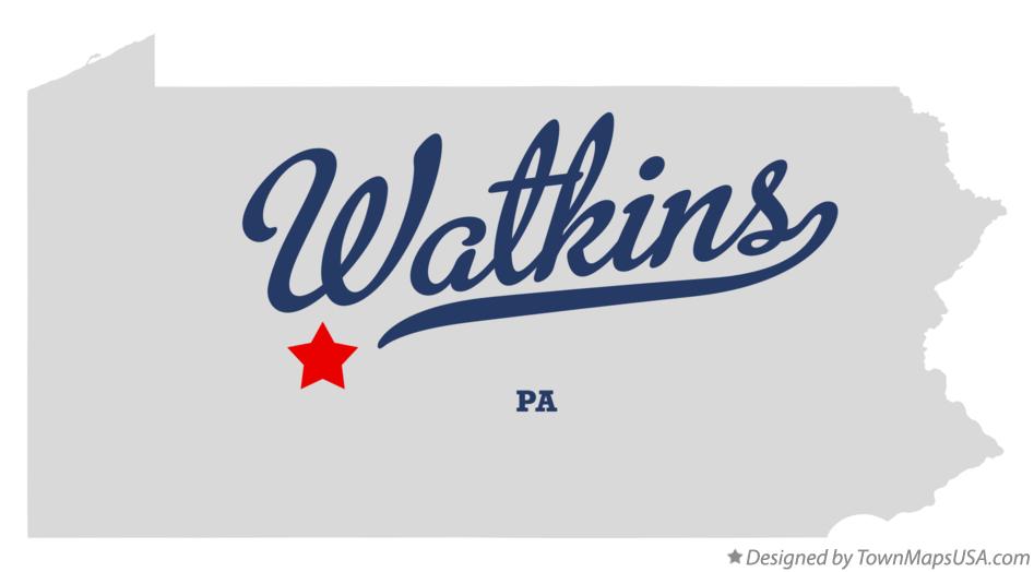 Map of Watkins Pennsylvania PA