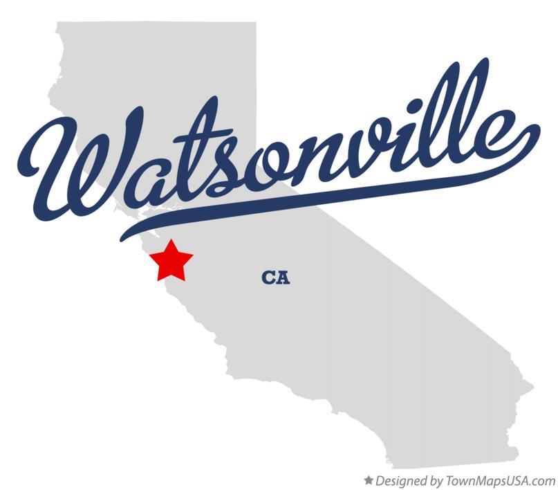 Map of Watsonville California CA