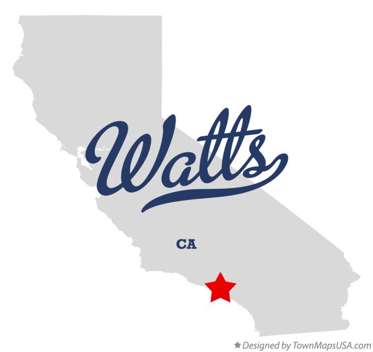 Map of Watts California CA
