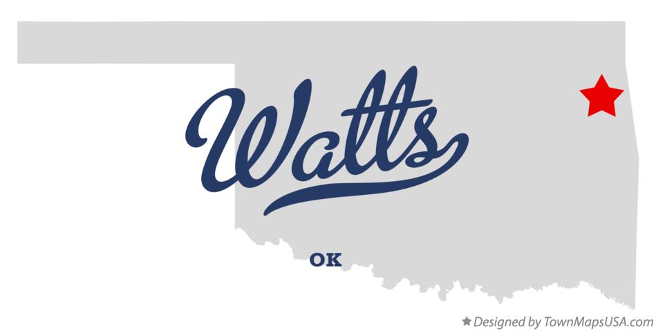 Map of Watts Oklahoma OK