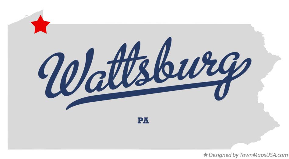 Map of Wattsburg Pennsylvania PA