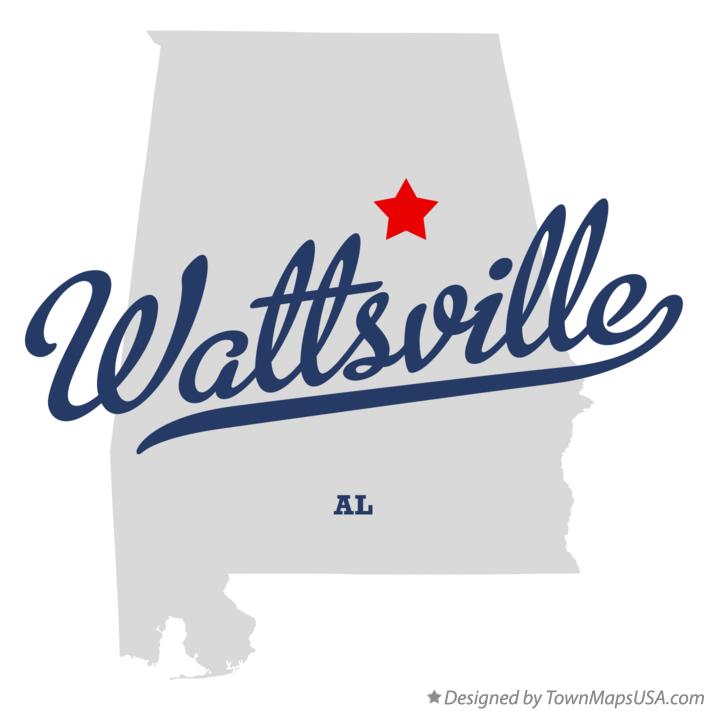 Map of Wattsville Alabama AL