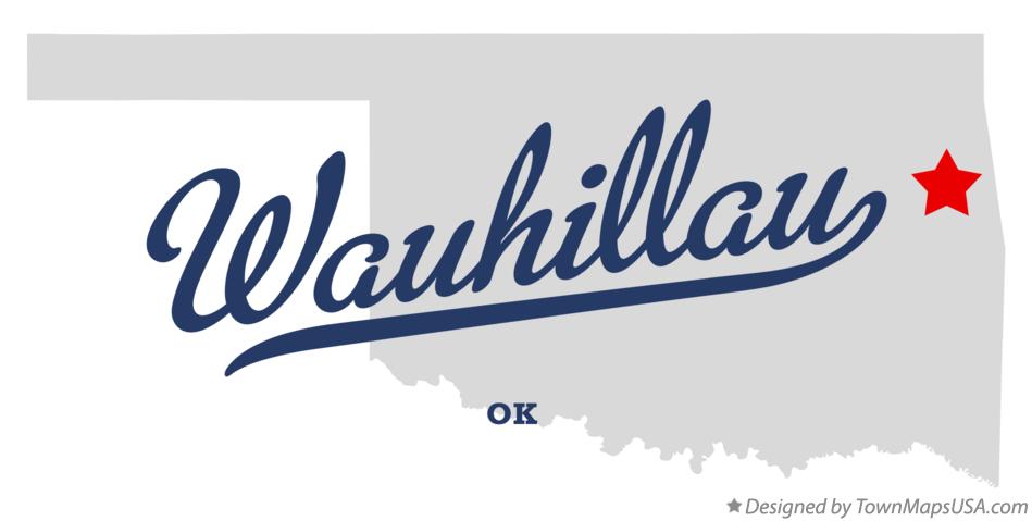 Map of Wauhillau Oklahoma OK
