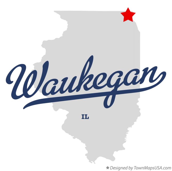 Map of Waukegan Illinois IL