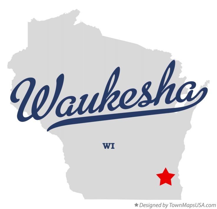 Map of Waukesha Wisconsin WI