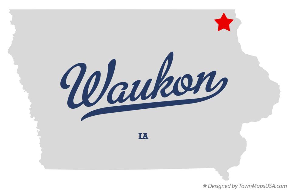 Map of Waukon Iowa IA