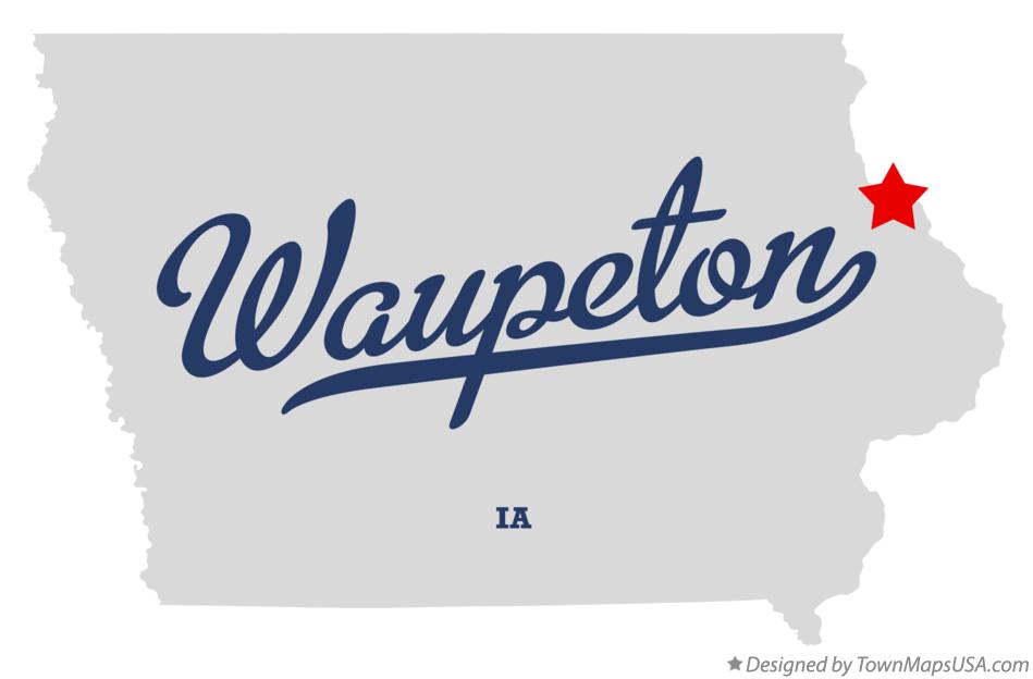 Map of Waupeton Iowa IA