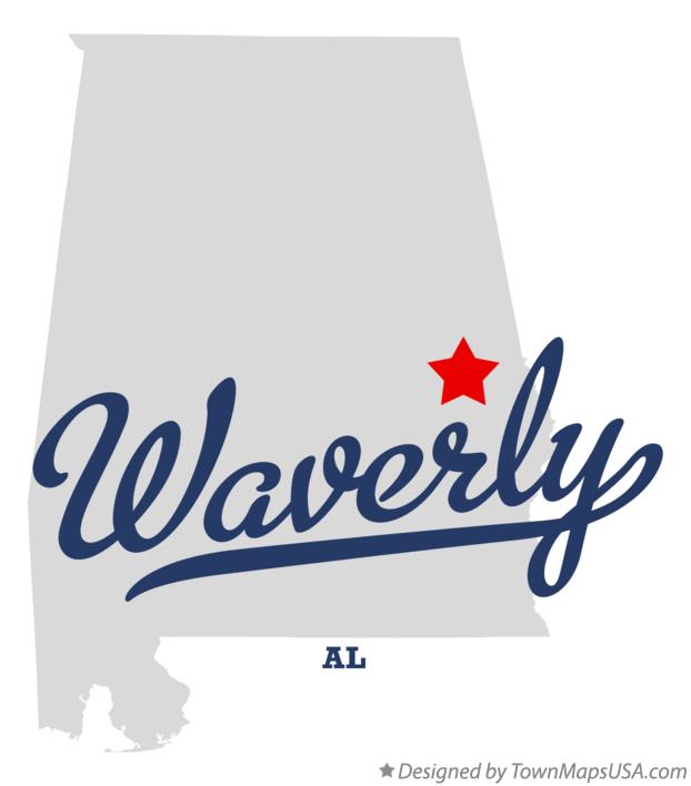 Map of Waverly Alabama AL