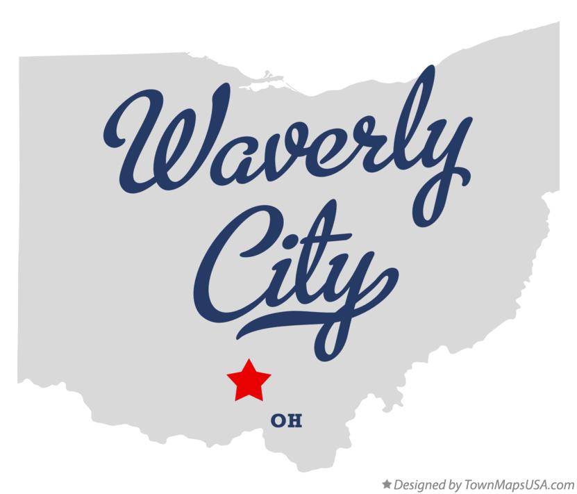 Map of Waverly City Ohio OH