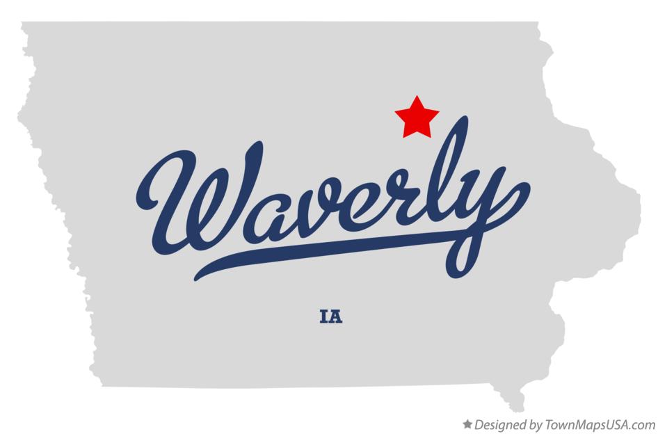 Map of Waverly Iowa IA
