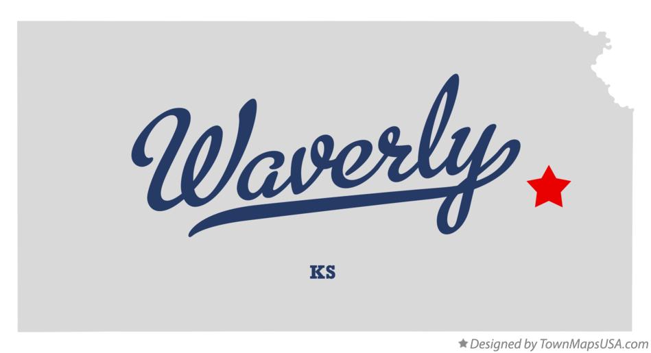 Map of Waverly Kansas KS