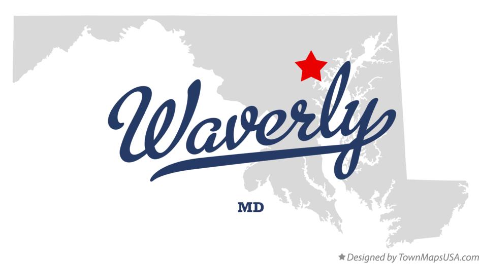 Map of Waverly Maryland MD