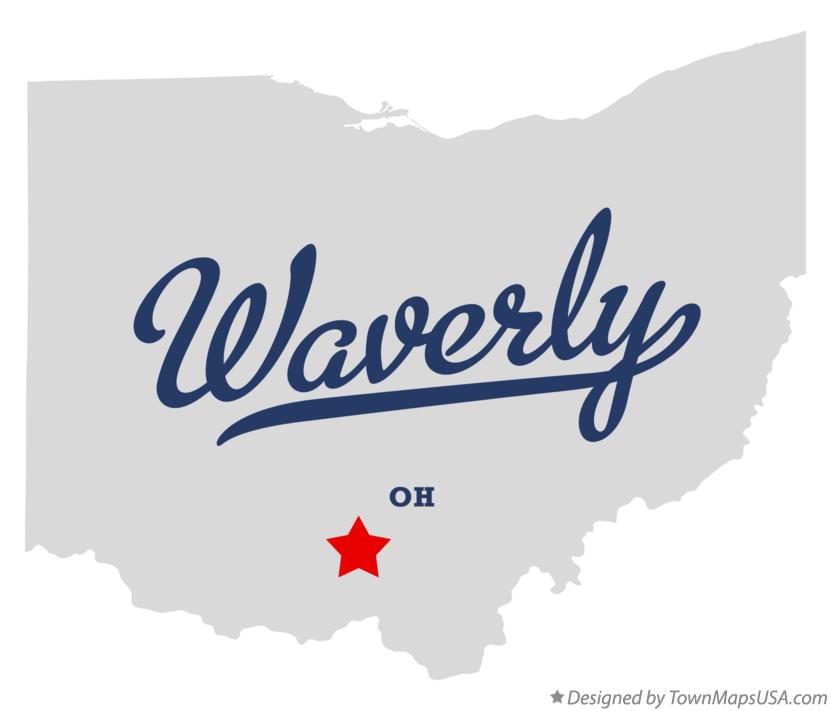Map of Waverly Ohio OH