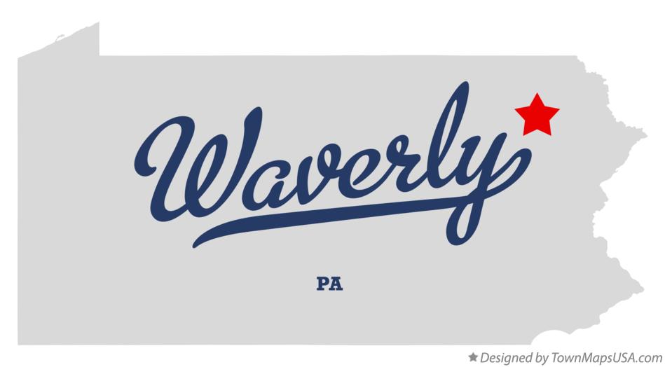 Map of Waverly Pennsylvania PA