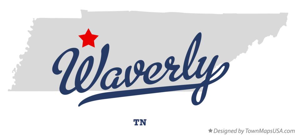 Map of Waverly Tennessee TN