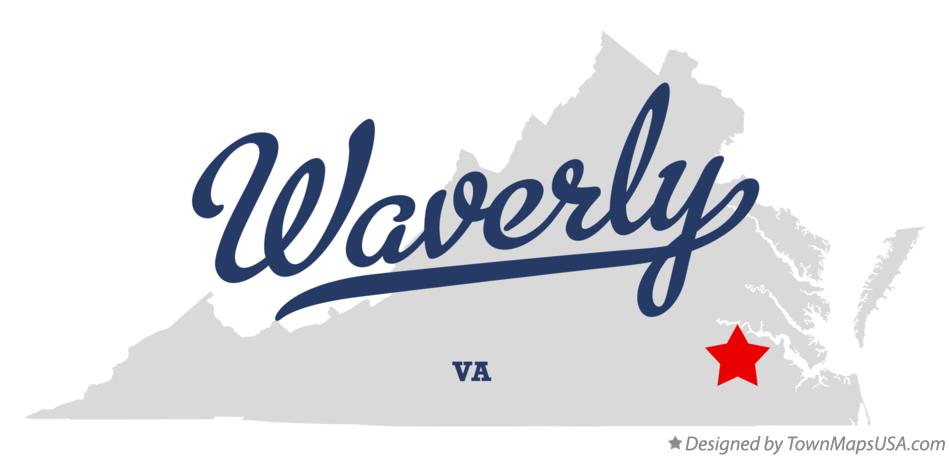 Map of Waverly Virginia VA