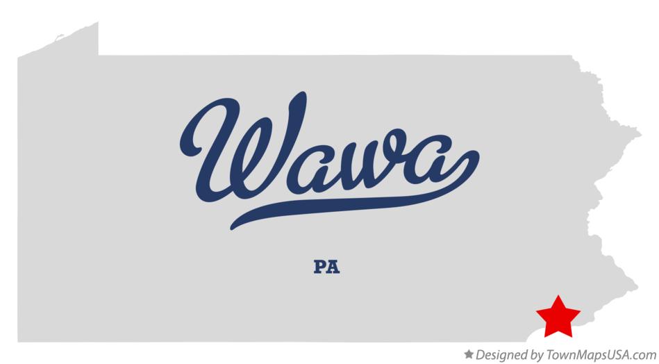 Map of Wawa Pennsylvania PA