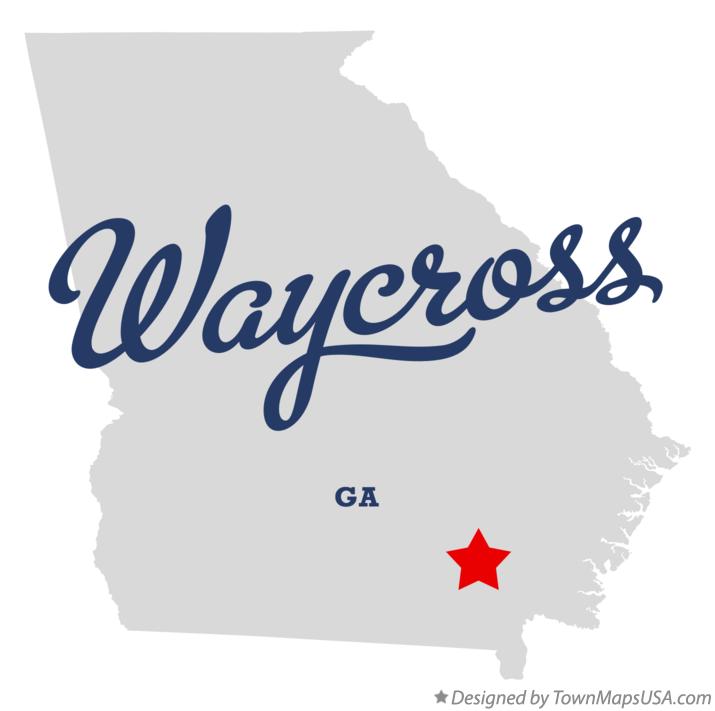 Map of Waycross Georgia GA