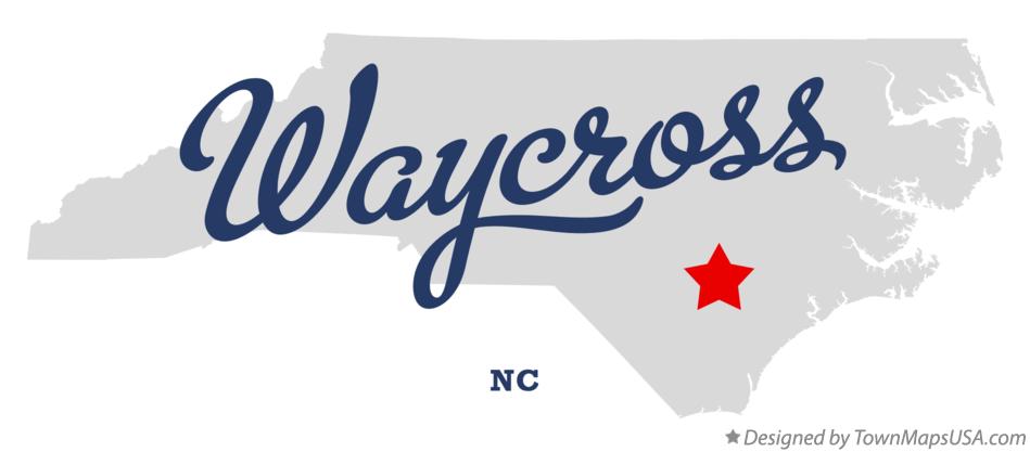 Map of Waycross North Carolina NC