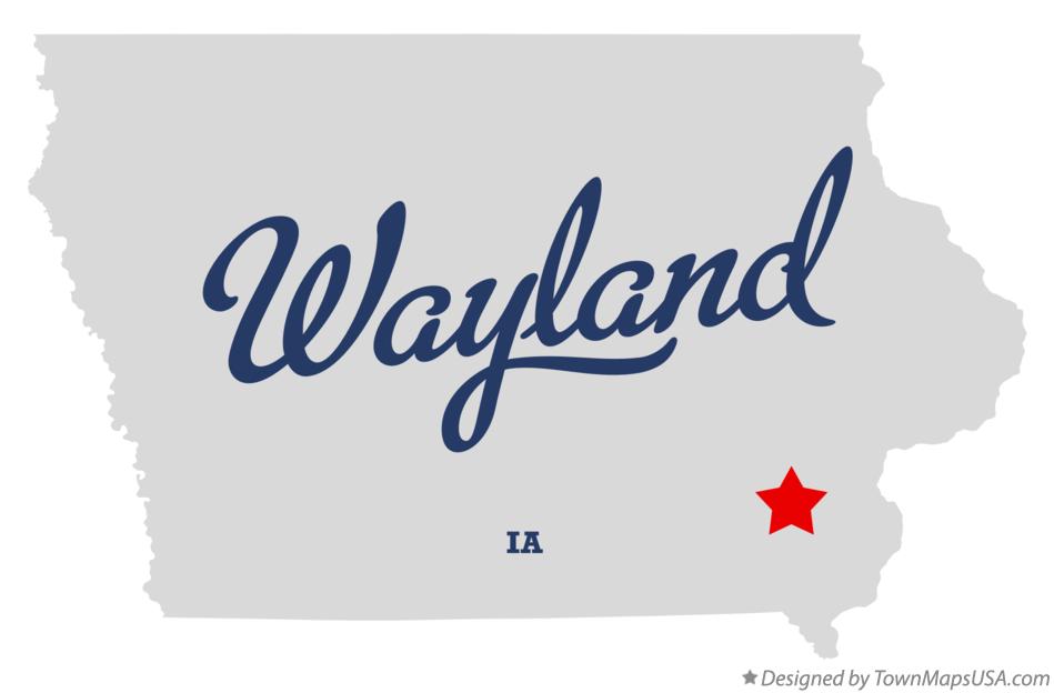 Map of Wayland Iowa IA