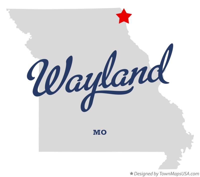 Map of Wayland Missouri MO