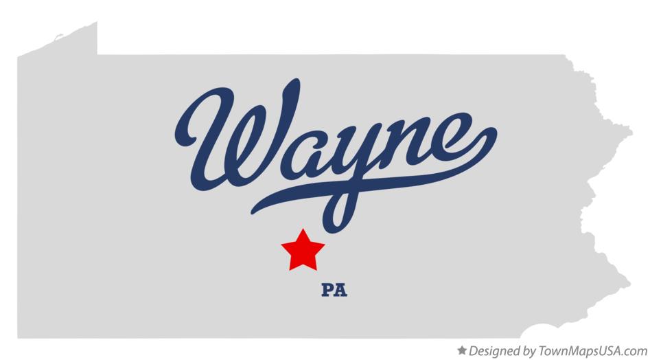 Map of Wayne Pennsylvania PA