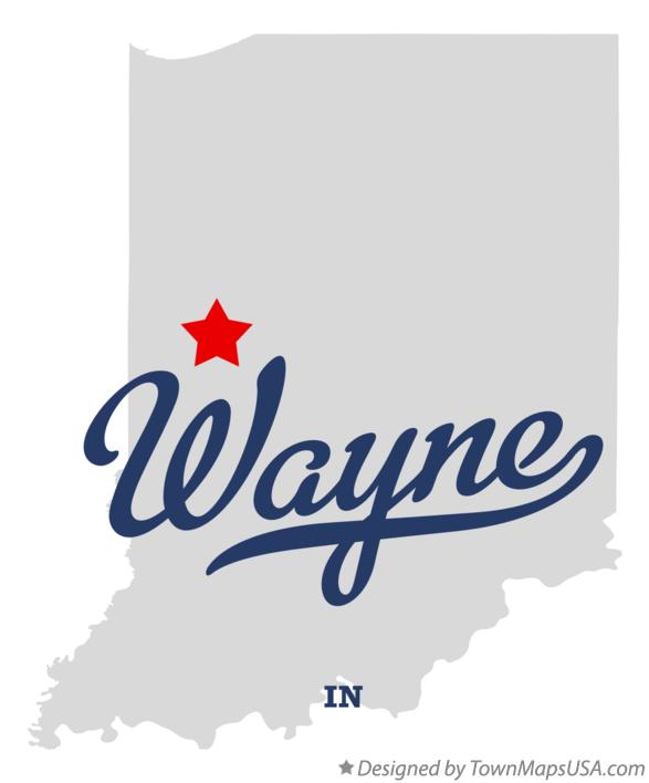 Map of Wayne Indiana IN