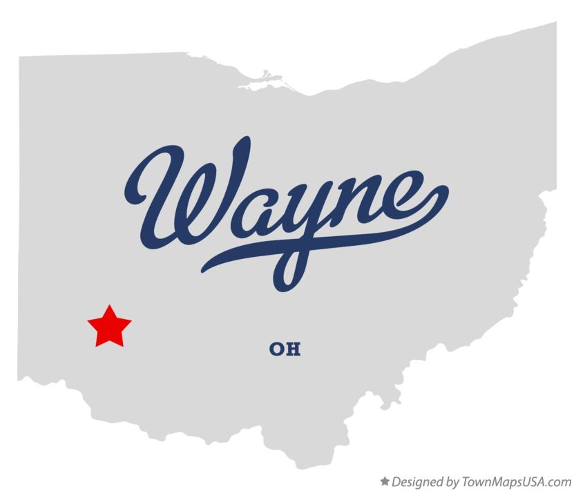 Map of Wayne Ohio OH