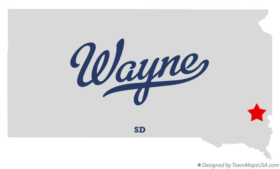 Map of Wayne South Dakota SD